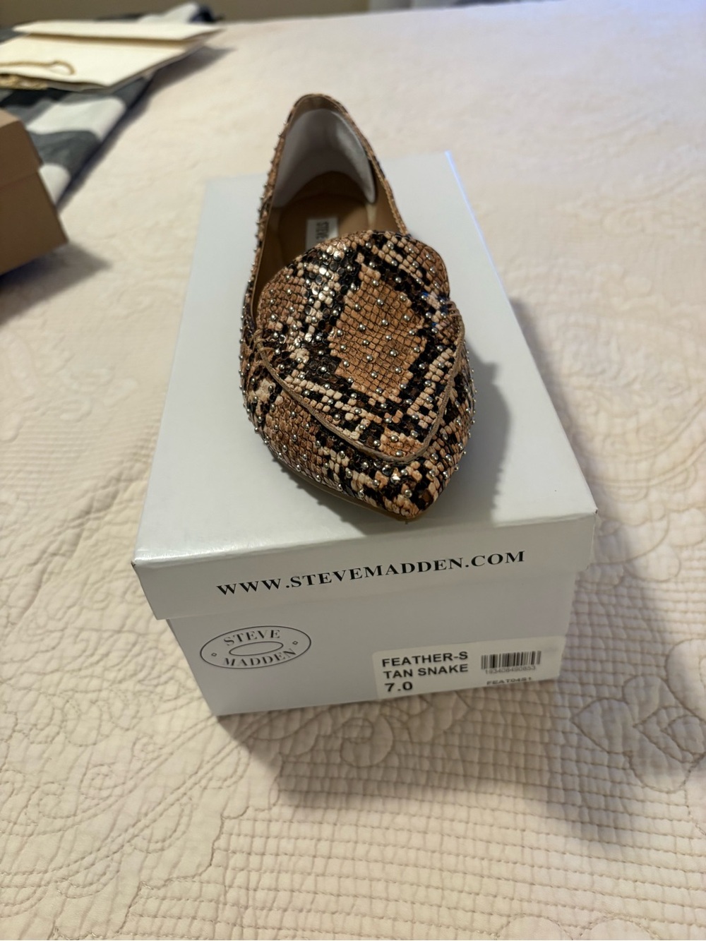 Steve Madden Tan Snake-Print Loafer size 7 worn once